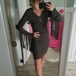 LA Hearts by Pac Sun suede fringe dress